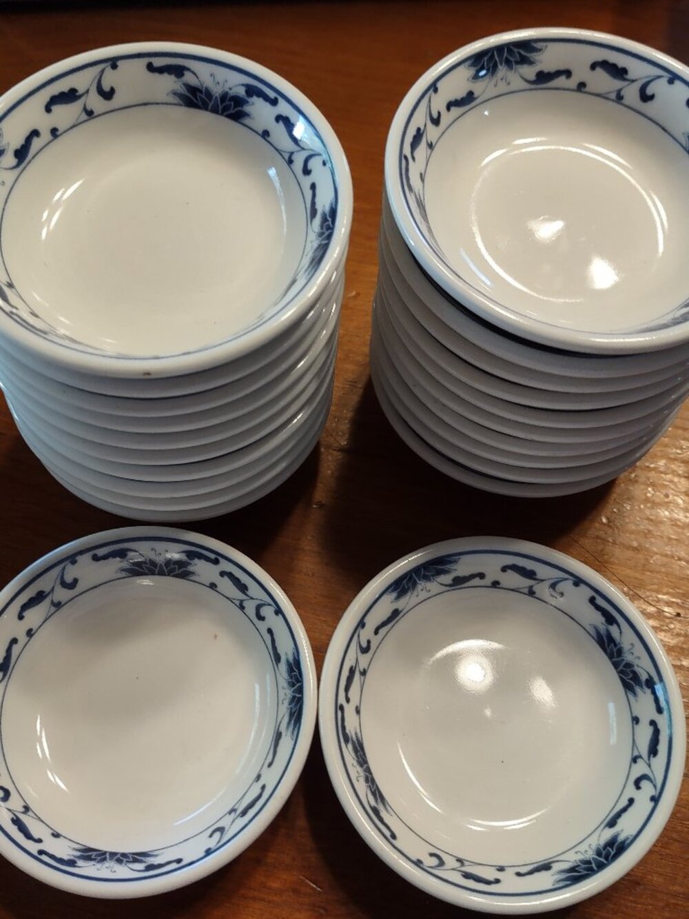 22 Cameo China Tableware USA Blue Lotus Sauce Dish